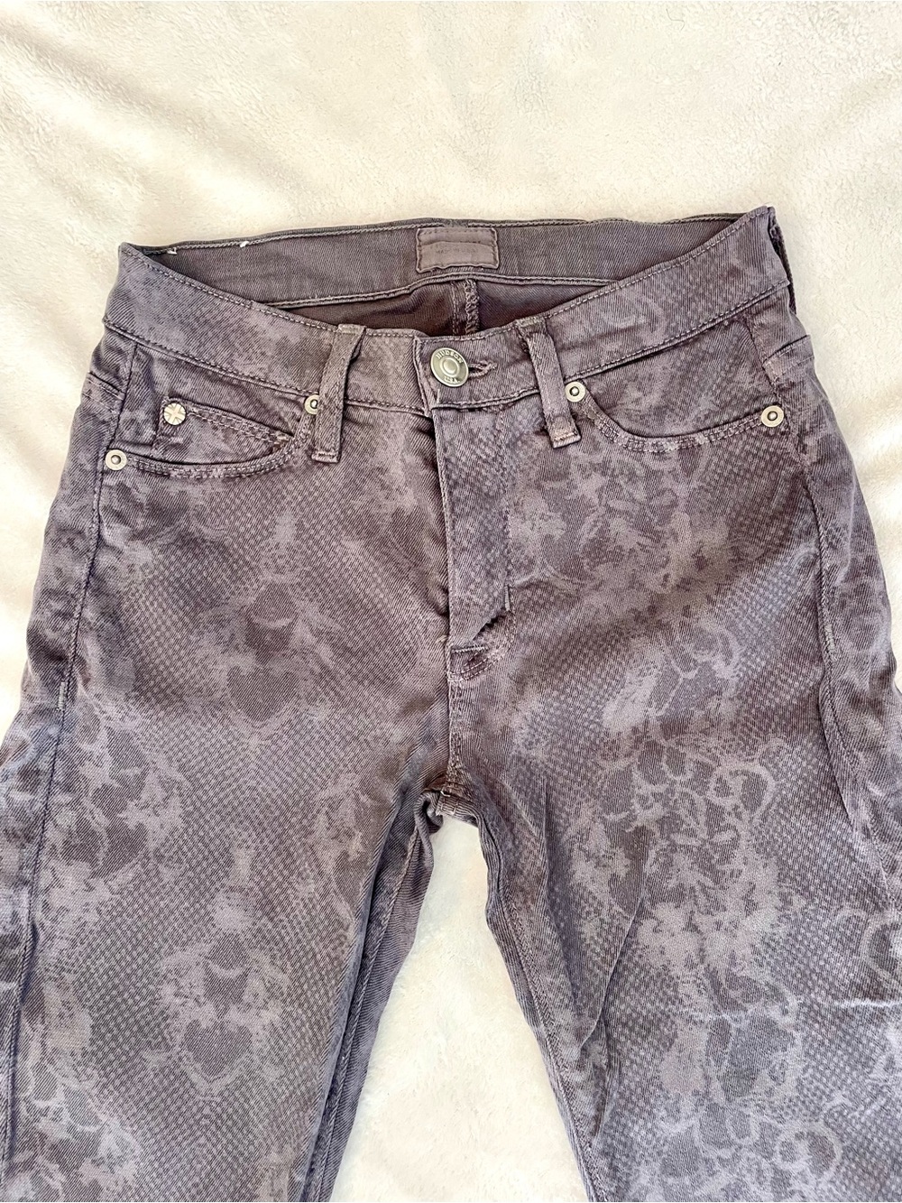 Hudson Gray Pattern Nico Mid-Rise Super Skinny Jeans 24 - Picture 2 of 5